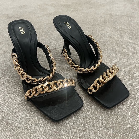 Zara Chain Sandals Size 37 - Picture 1 of 7